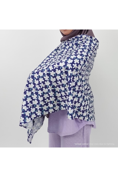 Limited Edition Maternity Nursing Cover Printed In Blossom Navy